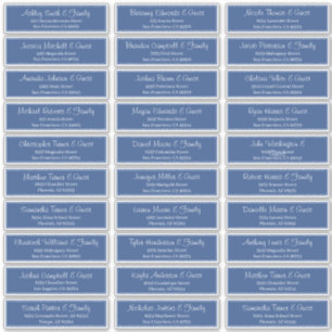 Pegatina Dirección de nombres de invitados de Boda de scrip