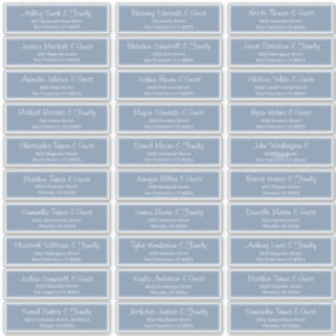 Pegatina Dirección de nombres de invitados de Boda de scrip