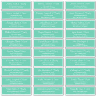 Pegatina Dirección de nombres de invitados de Boda de scrip