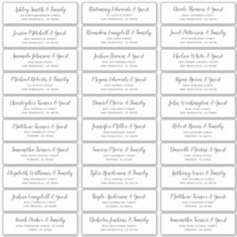 Pegatina Dirección de nombres de invitados de Boda de scrip