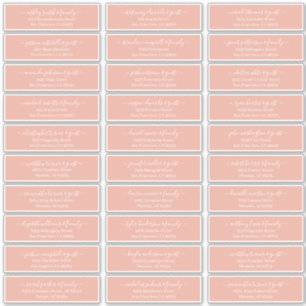 Pegatina Dirección de nombres de invitados de Boda de scrip