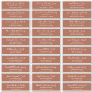 Pegatina Dirección de nombres de invitados de Boda de scrip