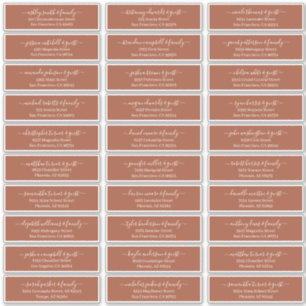 Pegatina Dirección de nombres de invitados de Boda de scrip