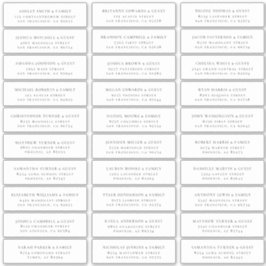 Pegatina Dirección de nombres de invitados de Bodas Minimal
