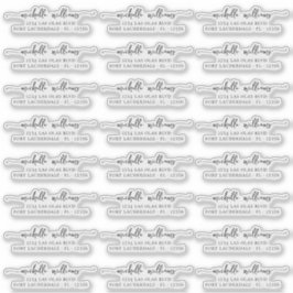 Pegatina Dirección de retorno transparente de guión elegant