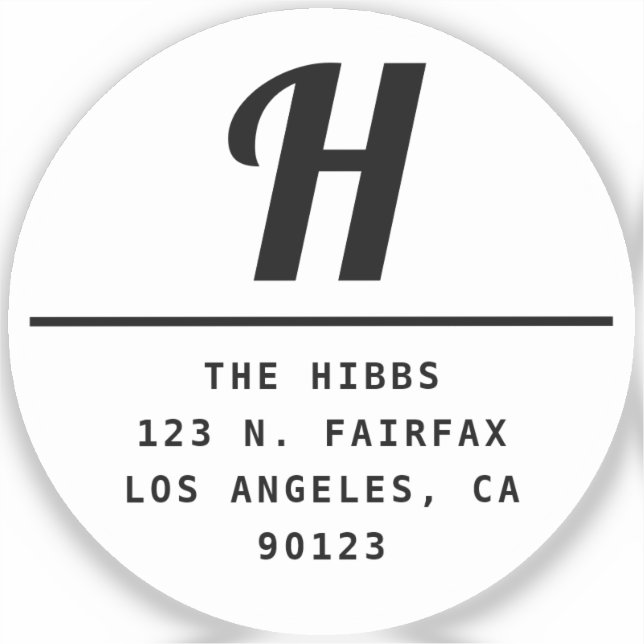 Pegatina Dirección de retorno transparente en blanco y negr (Anverso)