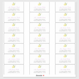 Pegatina Dirección de sobres para invitados Lemons Lavender