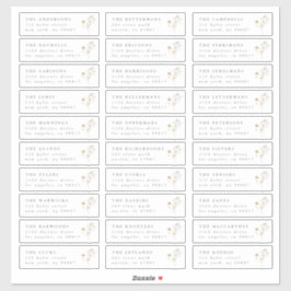 Pegatina Dirección del boda individual de Flor silvestre de