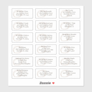 Pegatina Direcciones de nombre de invitado individuales con