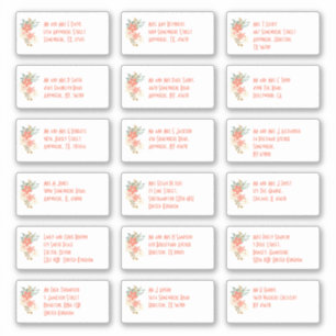 Pegatina Direcciones de nombres individuales de invitados f