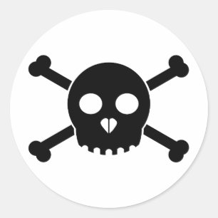 Pegatina directo de la cabeza de la muerte negra