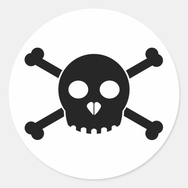 Pegatina directo de la cabeza de la muerte negra (Anverso)