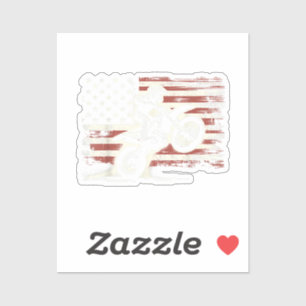 Pegatina Dirt Bike Bandera Americana Motocross Biker Vintag