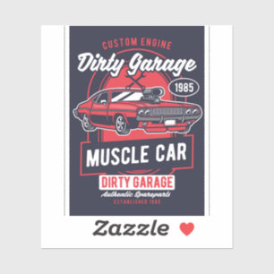 Pegatina Dirty Garage Musage Car Club