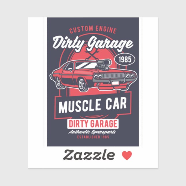 Pegatina Dirty Garage Musage Car Club (Hoja)