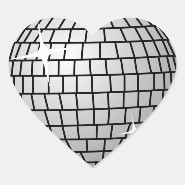 Pegatina Disco Ball (Corazón) (Anverso)