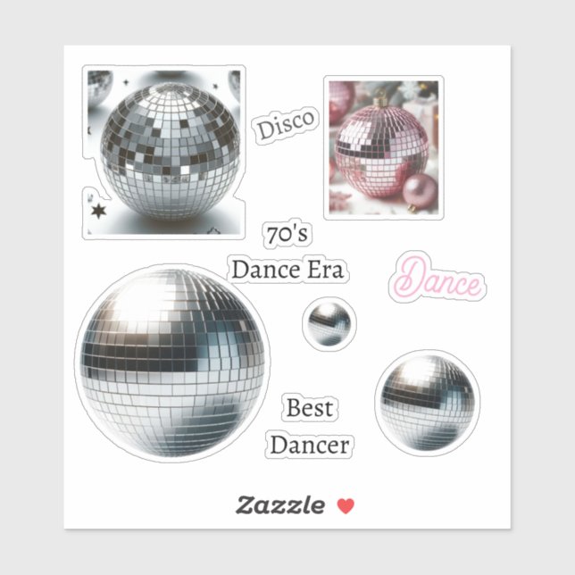 Pegatina Disco Ball Dance Vinyl Set de 70 (Hoja)