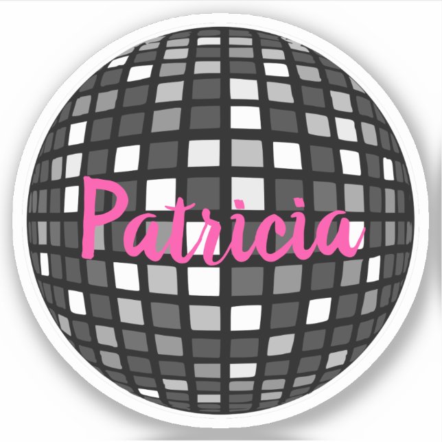Pegatina Disco Ball Guay Dancing Dance Fiesta Nombre person (Anverso)