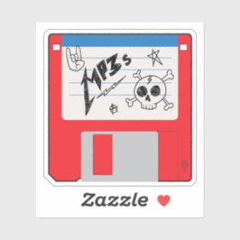 Pegatina Disco Floppy Retro MP3 Música