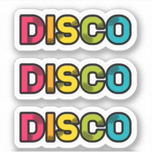 Pegatina DISCO retro vinilo