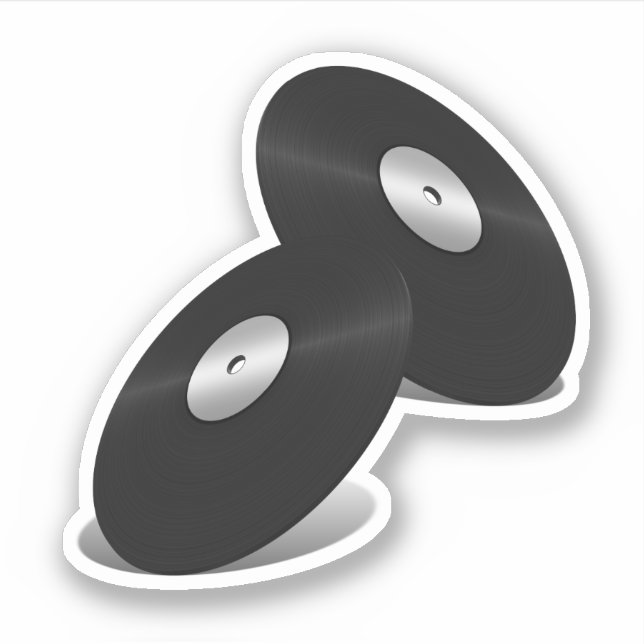 Pegatina Discos LP de aspecto vinílico (Anverso)