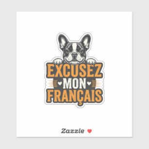 Pegatina Disculpa Mi Francés Bulldog Francés Vintage