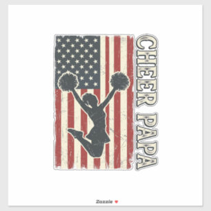 Pegatina Diseño Antiguo de Cheer Papa USA Bandera_1