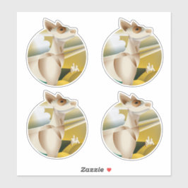 Pegatina Diseño Art Decó de Podenco Vintage