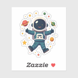 Pegatina diseño astronauta lindo