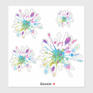 Pegatina Diseño colorido del chapoteo