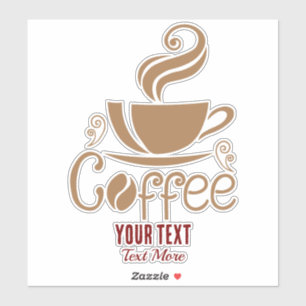 Pegatina Diseño de Amante del Café – Gráfica Mínima de Taza