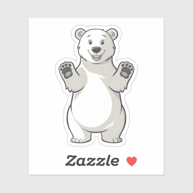 Pegatina Diseño de animales del Ártico de Oso Polar, Person (Hoja)