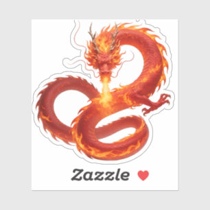 Pegatina Diseño de Arte de Fantasía de Dragón de Fuego, Cri