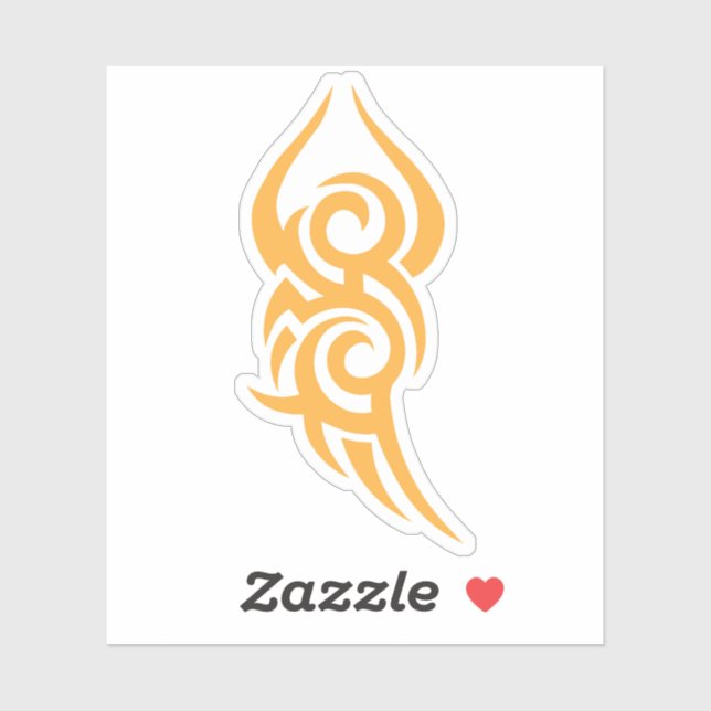 Pegatina Diseño de arte de línea inspirado en tatuajes clás (Hoja)