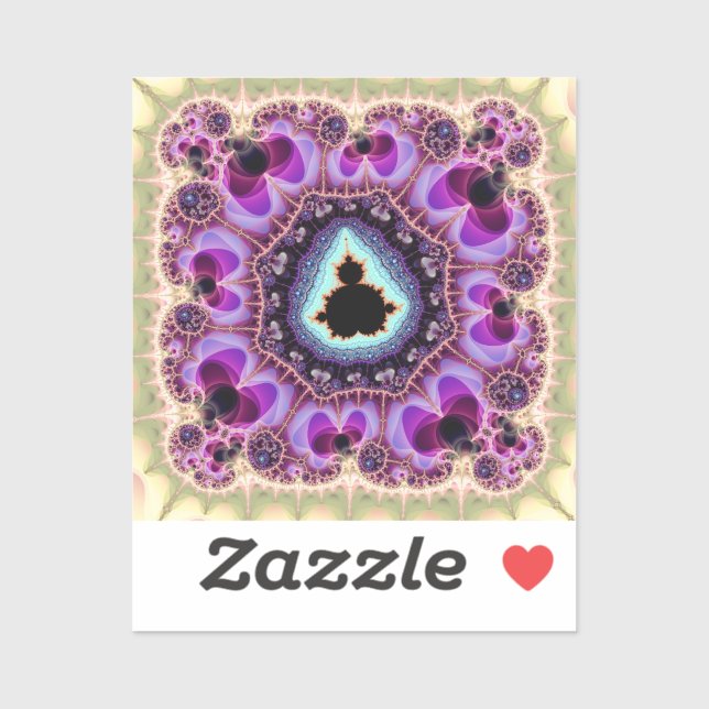 Pegatina Diseño de arte fractal de Mandelbrot (Hoja)