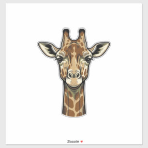 Pegatina Diseño de arte vectorial de jirafa grabado vintage