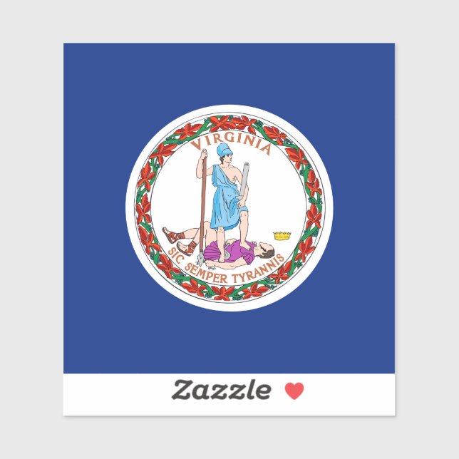 Pegatina Diseño de bandera del estado de Virginia (Hoja)