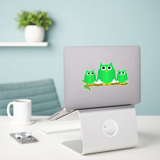 Pegatina Diseño de búhos verdes