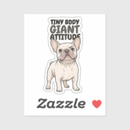 Pegatina Diseño de Bulldog Francés con cuerpo pequeño y gra