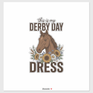 Pegatina Diseño de camisa floral de caballo vintage día de 