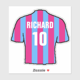 Pegatina Diseño de camisas de fútbol en Claret y azul.