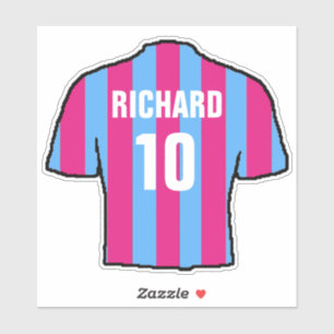 Pegatina Diseño de camisas de fútbol en Claret y azul.
