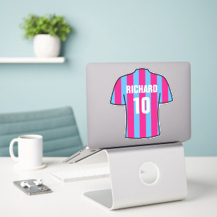 Pegatina Diseño de camisas de fútbol en Claret y azul. Pega