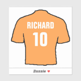 Pegatina Diseño de camisas de fútbol en oro viejo.