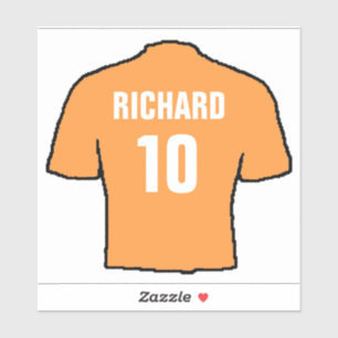 Pegatina Diseño de camisas de fútbol en oro viejo.