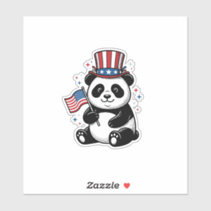 Pegatina Diseño de camiseta con bandera de panda patriótico