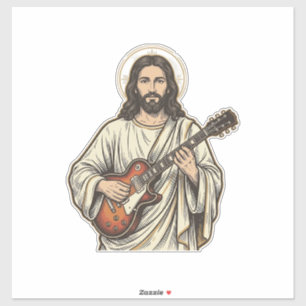 Pegatina Diseño de camiseta con grabado de guitarrista sagr