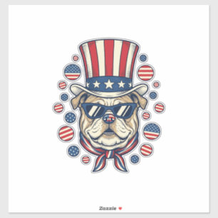 Pegatina Diseño de camiseta con grabado vintage de bulldog