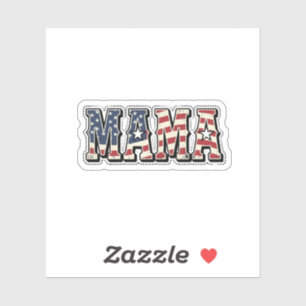 Pegatina Diseño de camiseta con letra Vintage Patriotic Mam