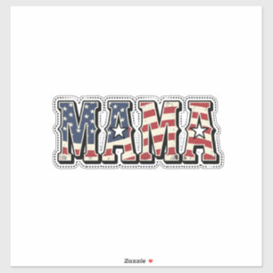 Pegatina Diseño de camiseta con letra Vintage Patriotic Mam